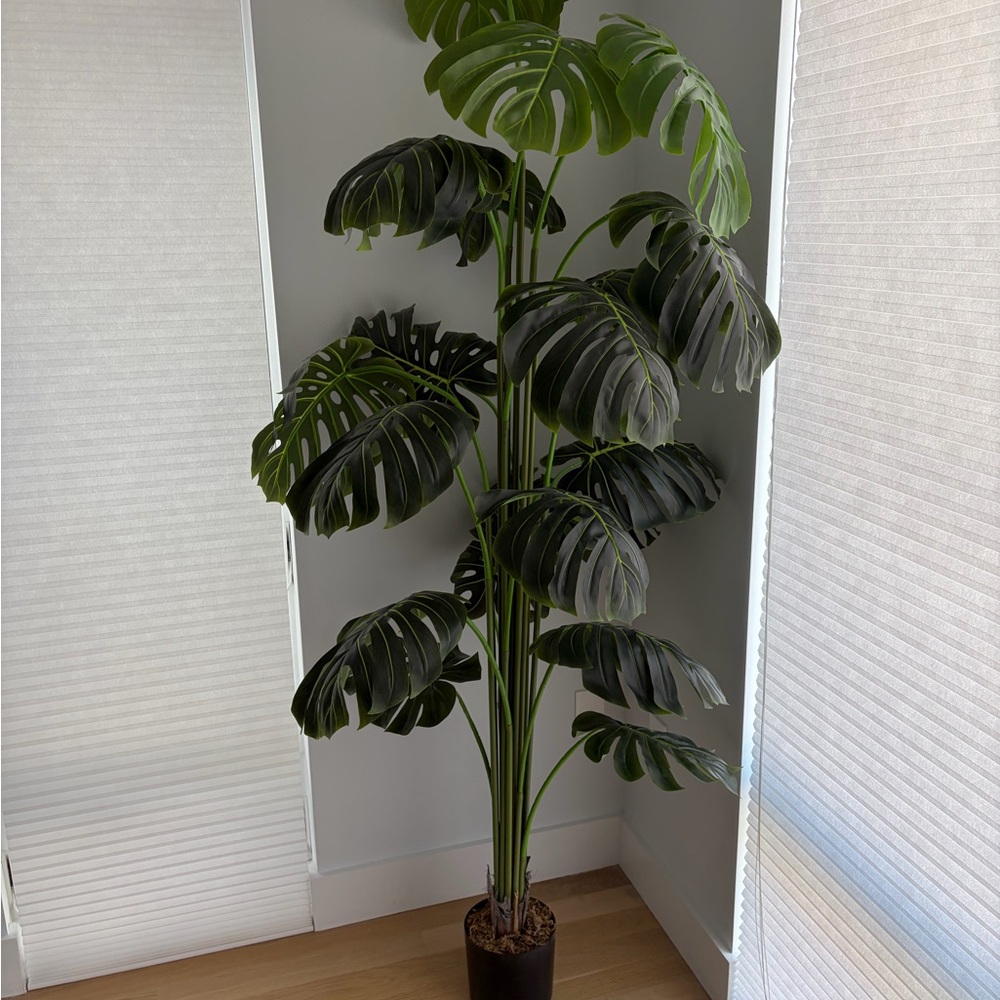 Lush Green Faux Monstera Plant